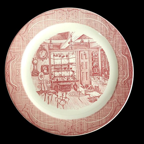 1950s Royal China Pink Old Curiosity Chop Plate 12" Cottagecore Victorian - Picture 1 of 12